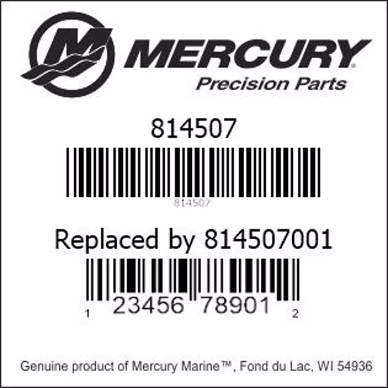 Bar codes for Mercury Marine part number 814507