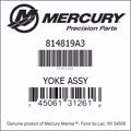 Bar codes for Mercury Marine part number 814819A3