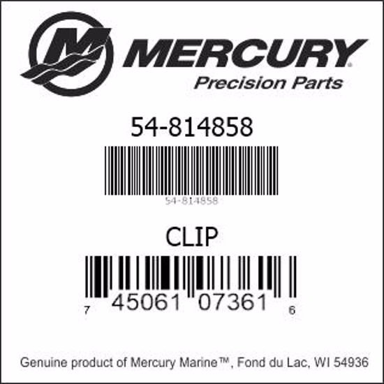 Bar codes for Mercury Marine part number 54-814858
