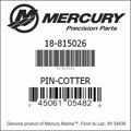 Bar codes for Mercury Marine part number 18-815026
