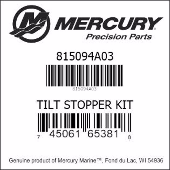 Bar codes for Mercury Marine part number 815094A03