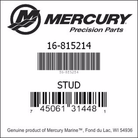 Bar codes for Mercury Marine part number 16-815214
