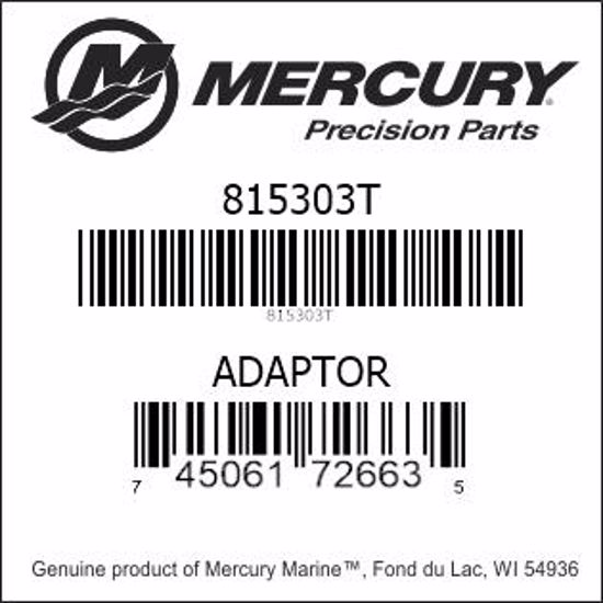 Bar codes for Mercury Marine part number 815303T