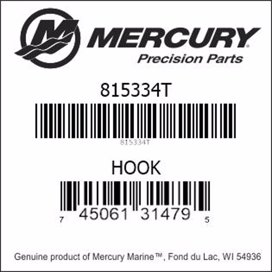 Bar codes for Mercury Marine part number 815334T