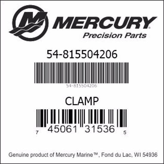 Bar codes for Mercury Marine part number 54-815504206