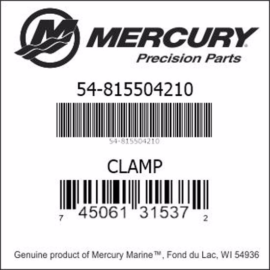 Bar codes for Mercury Marine part number 54-815504210