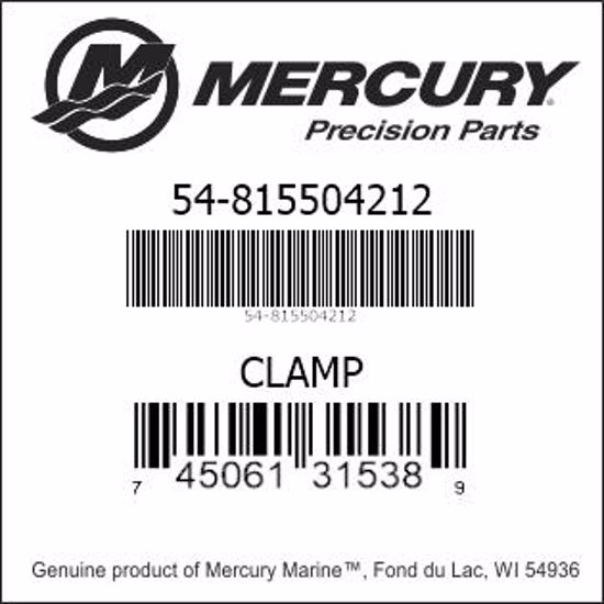 Bar codes for Mercury Marine part number 54-815504212