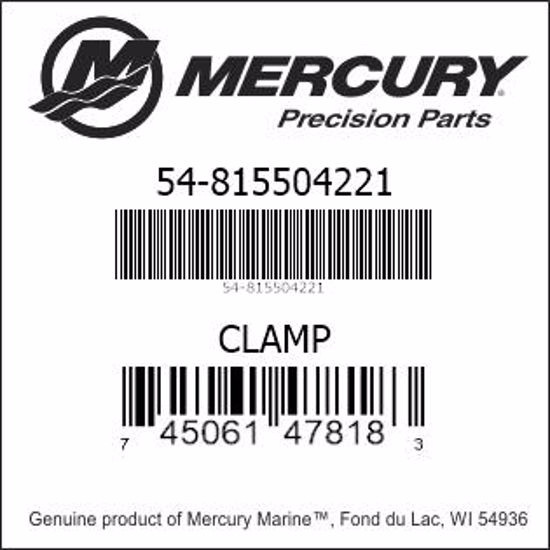 Bar codes for Mercury Marine part number 54-815504221