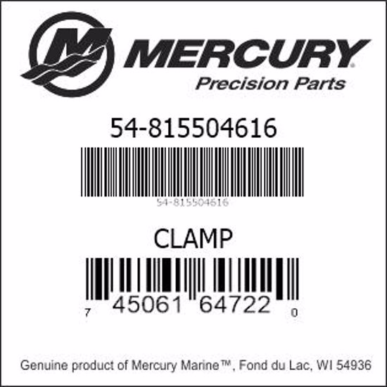 Bar codes for Mercury Marine part number 54-815504616