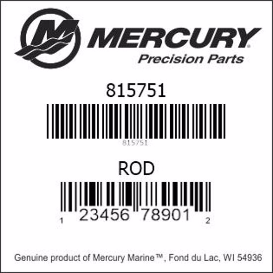 Bar codes for Mercury Marine part number 815751