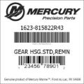 Bar codes for Mercury Marine part number 1623-815822R43