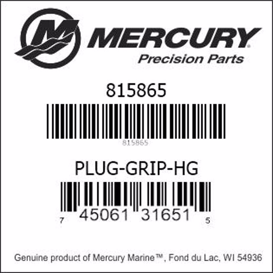 Bar codes for Mercury Marine part number 815865