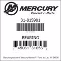 Bar codes for Mercury Marine part number 31-815901