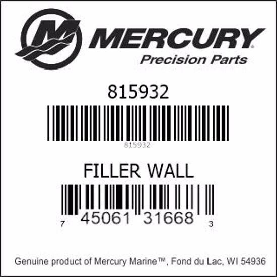 Bar codes for Mercury Marine part number 815932