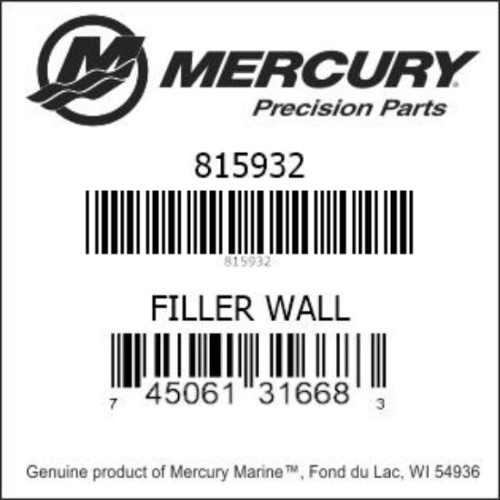 Bar codes for Mercury Marine part number 815932