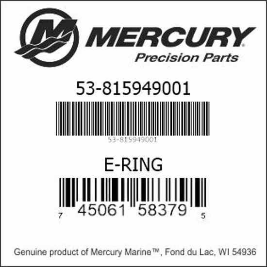Bar codes for Mercury Marine part number 53-815949001