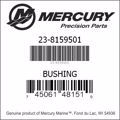 Bar codes for Mercury Marine part number 23-8159501