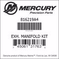 Bar codes for Mercury Marine part number 816219A4