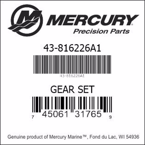 Bar codes for Mercury Marine part number 43-816226A1