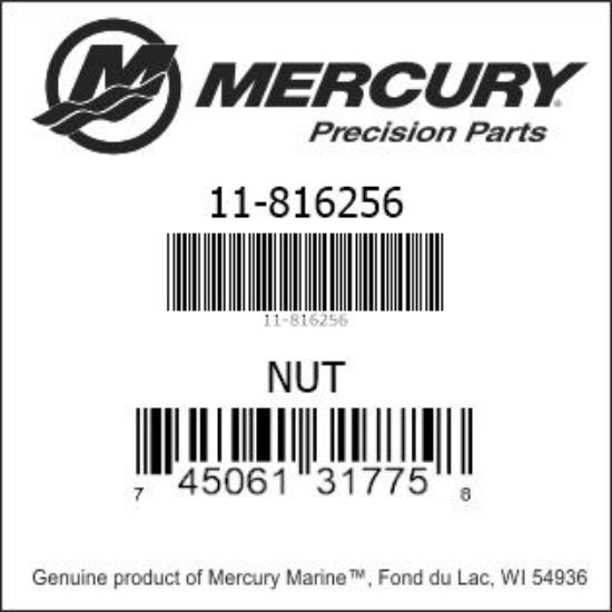 Bar codes for Mercury Marine part number 11-816256