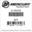 Mercury Marine part number 11-816331 NUT Bar codes for Mercury Marine part number 11-816331