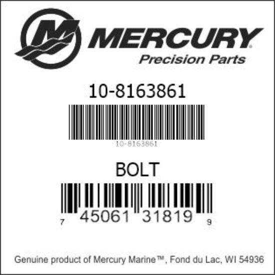 Bar codes for Mercury Marine part number 10-8163861