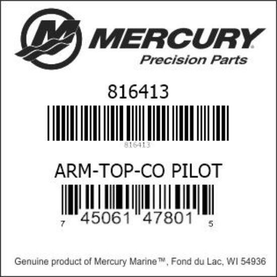 Bar codes for Mercury Marine part number 816413