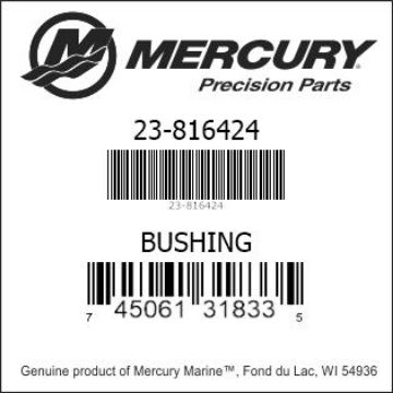Mercury Marine part number 23-816424 BUSHING Bar codes for Mercury Marine part number 23-816424