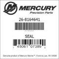 Bar codes for Mercury Marine part number 26-8164641