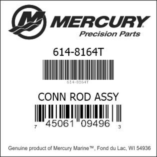 Bar codes for Mercury Marine part number 614-8164T