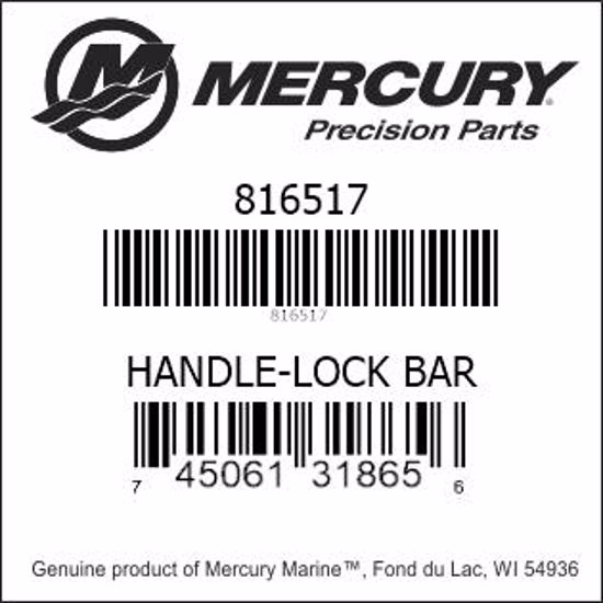 Bar codes for Mercury Marine part number 816517