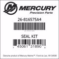 Bar codes for Mercury Marine part number 26-816575A4