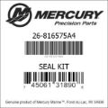 Bar codes for Mercury Marine part number 26-816575A4