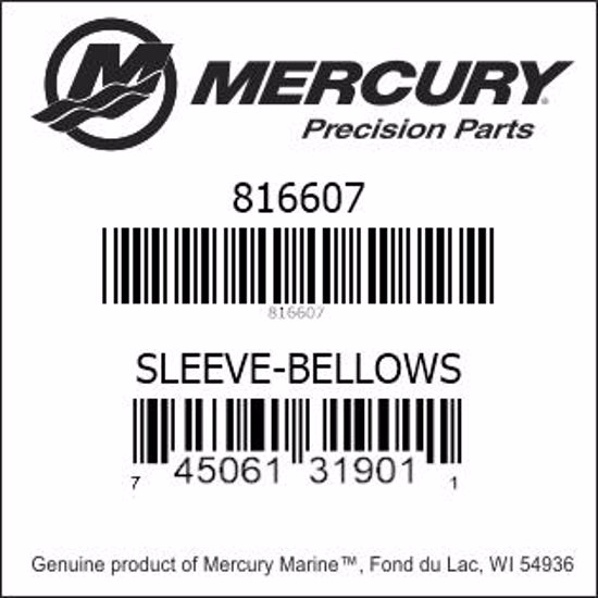 Bar codes for Mercury Marine part number 816607