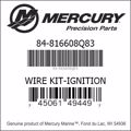 Bar codes for Mercury Marine part number 84-816608Q83