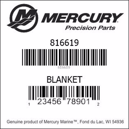 Bar codes for Mercury Marine part number 816619