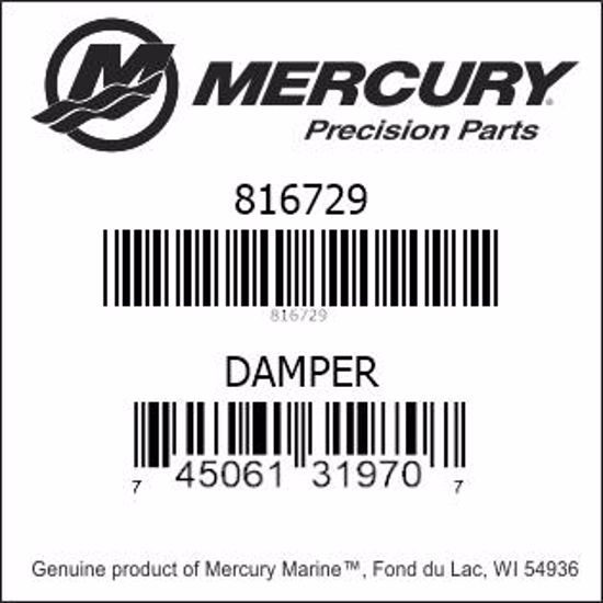 Bar codes for Mercury Marine part number 816729