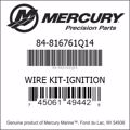 Bar codes for Mercury Marine part number 84-816761Q14