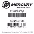 Bar codes for Mercury Marine part number 22-816856Q3