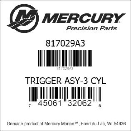Bar codes for Mercury Marine part number 817029A3