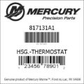 Bar codes for Mercury Marine part number 817131A1