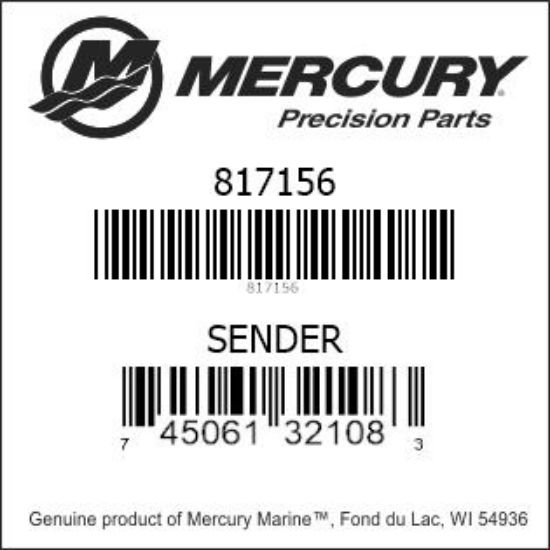 Bar codes for Mercury Marine part number 817156