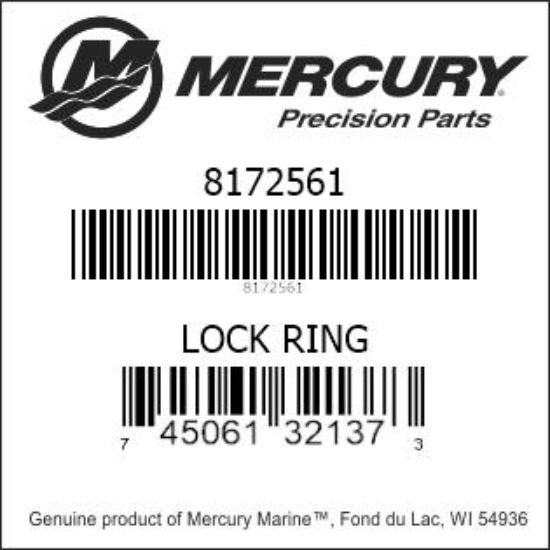 Bar codes for Mercury Marine part number 8172561