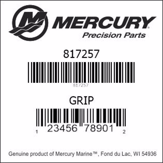 Bar codes for Mercury Marine part number 817257
