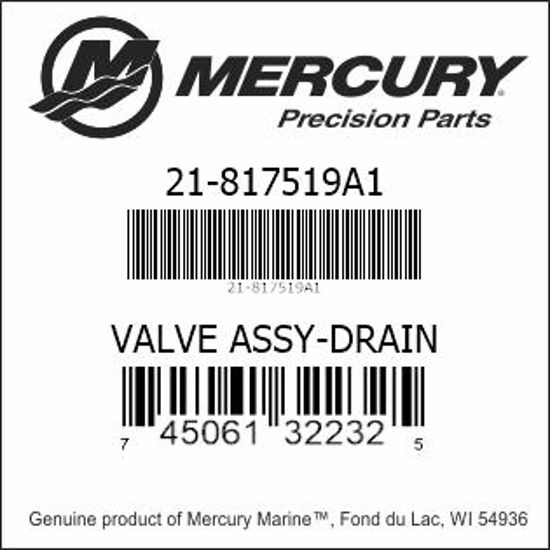 Bar codes for Mercury Marine part number 21-817519A1
