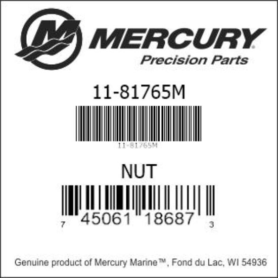 Bar codes for Mercury Marine part number 11-81765M