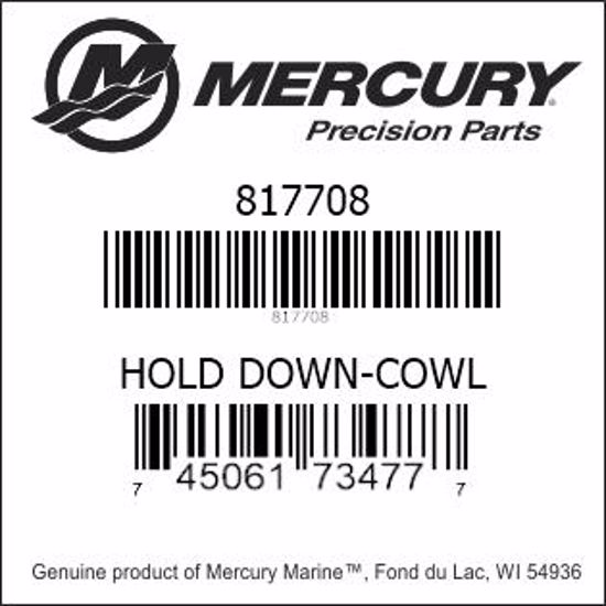 Bar codes for Mercury Marine part number 817708