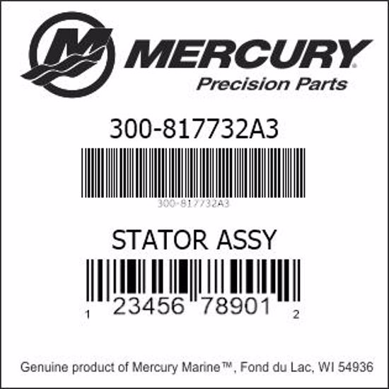 Bar codes for Mercury Marine part number 300-817732A3