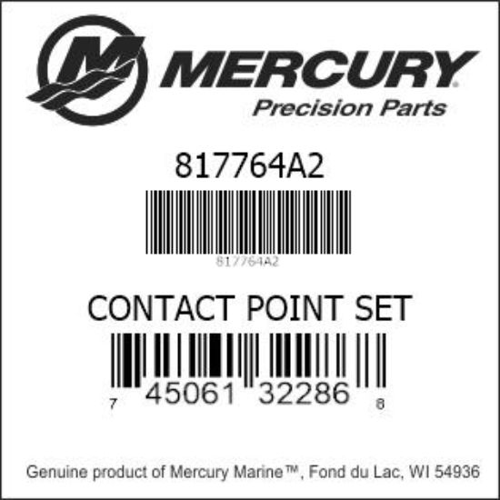 Bar codes for Mercury Marine part number 817764A2