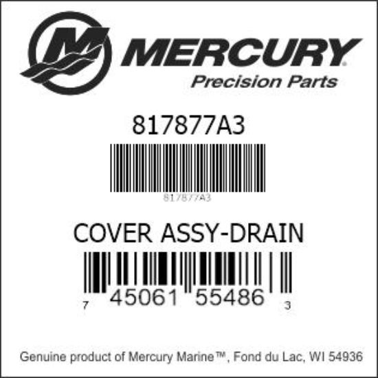 Bar codes for Mercury Marine part number 817877A3